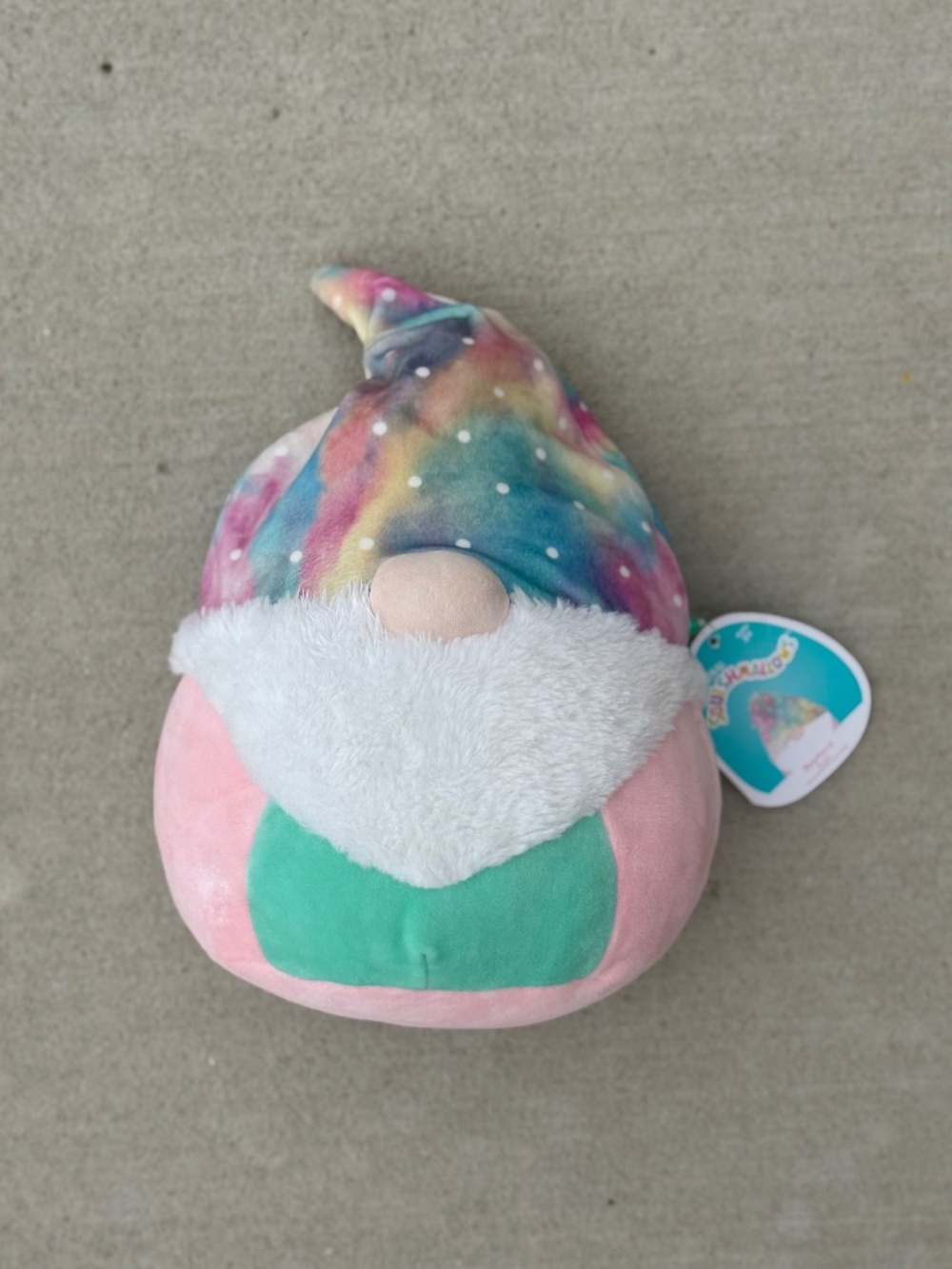 Rayford the Gnome 8” Squishmallow — Pink Tie-Dye Hat — NWT
